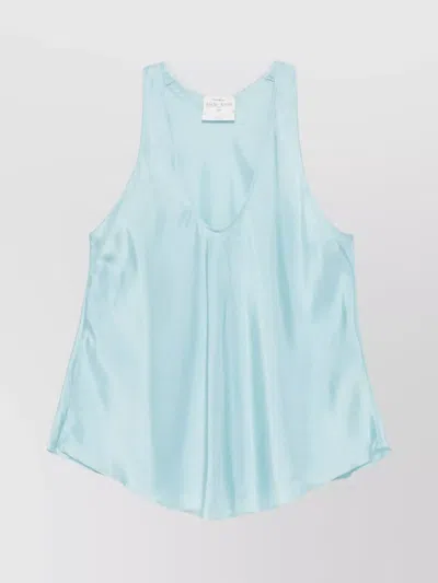 Forte Forte Silk Top With Curved Hem And V-neckline