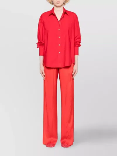 Forte Forte Silk Trousers With Side Stripe Detailing In Red