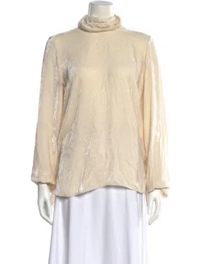 Pre-owned Forte Forte Silk Turtleneck Blouse In Orange