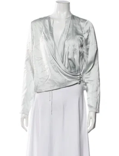 Pre-owned Forte Forte Silk V-neck Blouse In Multicolor