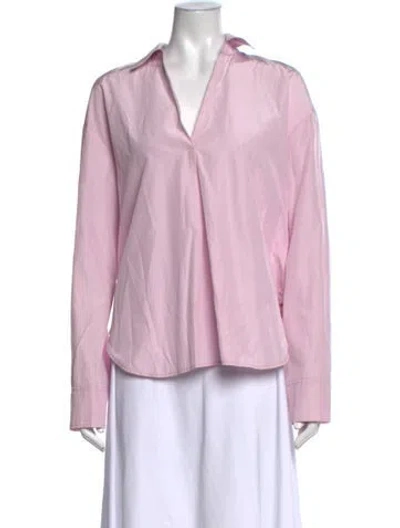 Pre-owned Forte Forte Silk V-neck Blouse In Pink