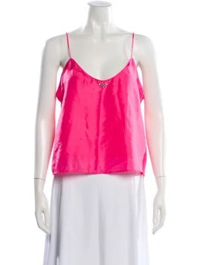 Pre-owned Forte Forte Silk V-neck Top In Pink