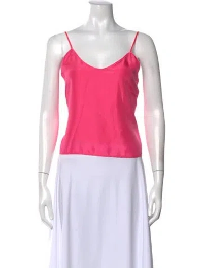 Pre-owned Forte Forte Silk V-neck Top In Pink