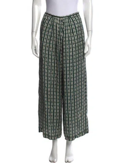 Pre-owned Forte Forte Silk Wide Leg Pants In Green