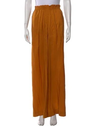 Pre-owned Forte Forte Silk Wide Leg Pants In Orange