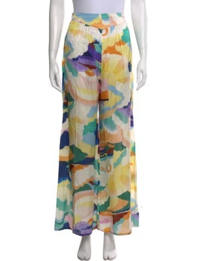 Pre-owned Forte Forte Silk Wide Leg Pants In Yellow