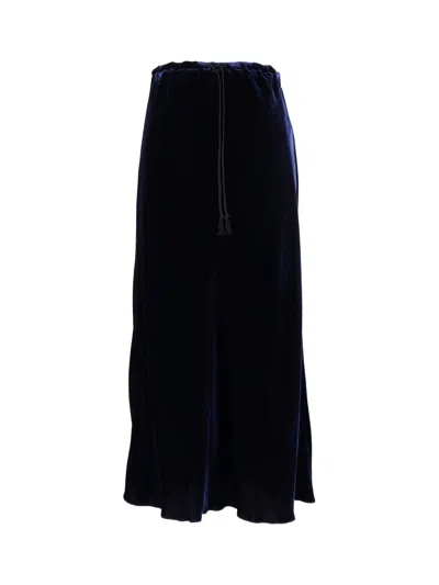 Forte Forte Silk-viscose Velvet Midi Skirt In Black