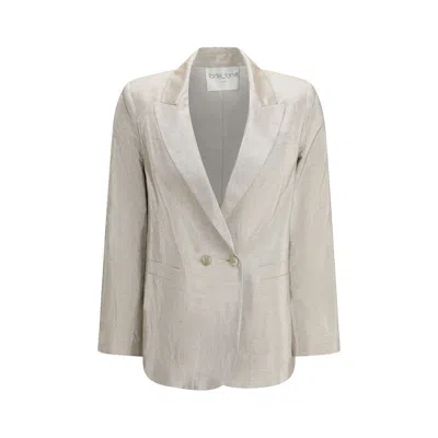 Forte Forte Silver Cotton Blazer In Neutral