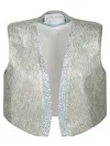 FORTE FORTE SILVER LUREX JACQUARD VEST