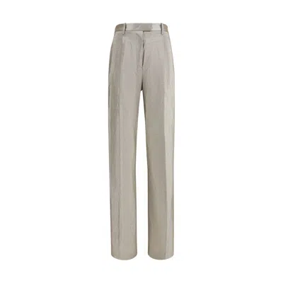 Forte Forte Silver Polyester Flared Pants In Gray