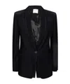 Forte Forte Velvet Blazer With Notched Lapel And Front Pockets In Black