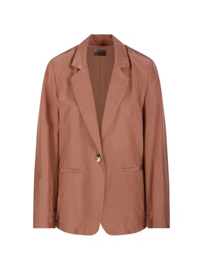 Forte Forte Single-breasted Blazer In Brown
