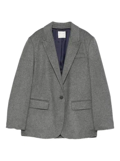 Forte Forte Tailored Long Sleeve Blazer Pockets In Gray
