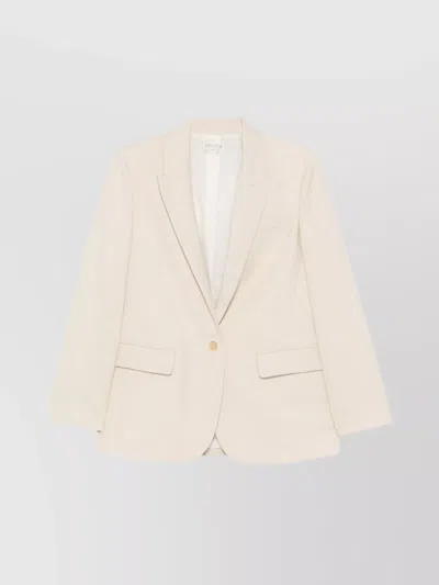 Forte Forte Single-breasted Blazer Jacket Featuring Front Pockets In Beige