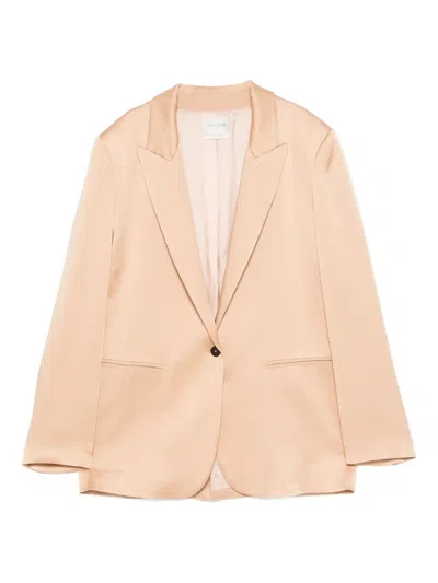 Forte Forte Tailored Blazer Jacket Peak Lapels Buttons In Pink