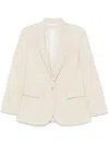 Forte Forte Single-breasted Blazer Jacket Featuring Front Pockets In Neutrals