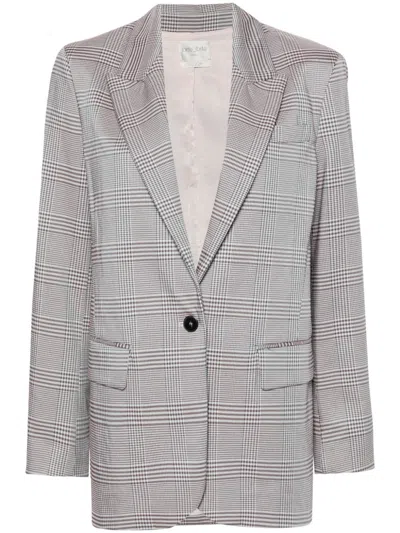 Forte Forte Single-breasted Checked Blazer In Pink