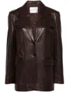 FORTE FORTE SINGLE-BREASTED LEATHER BLAZER