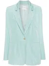 Forte Forte Single-breasted Satin Blazer In Blue