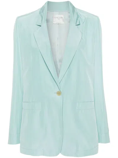 Forte Forte Single-breasted Satin Blazer In Blue