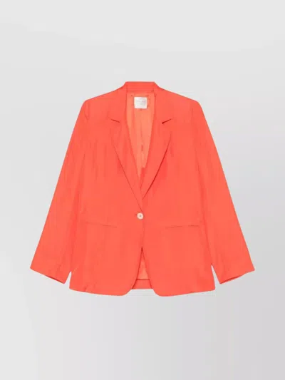 FORTE FORTE SINGLE-BREASTED SILK JACKET WITH BUTTONED CUFFS