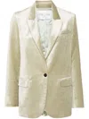 Forte Forte Wool Cloth Jacket Contrasting Velvet Rever In Green