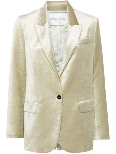 FORTE FORTE SINGLE-BREASTED VELVET BLAZER