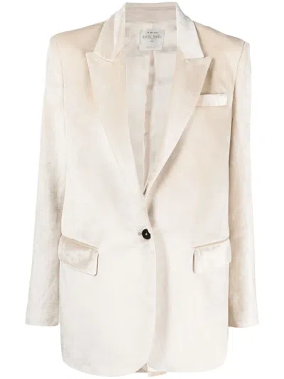 Forte Forte Single-breasted Velvet Blazer In Neutrals