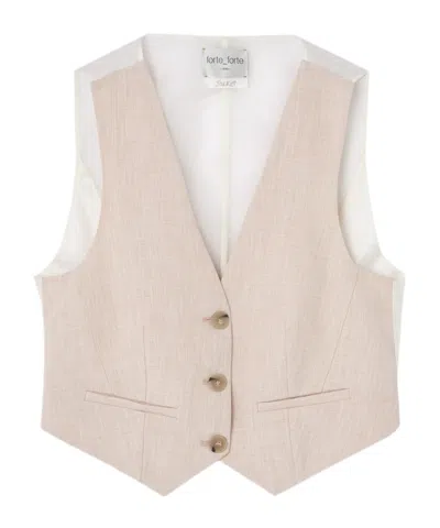 Forte Forte Single Breasted Vest In Nude