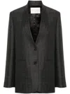 Shop Forte Forte Single-breasted Wool Blazer In Grey