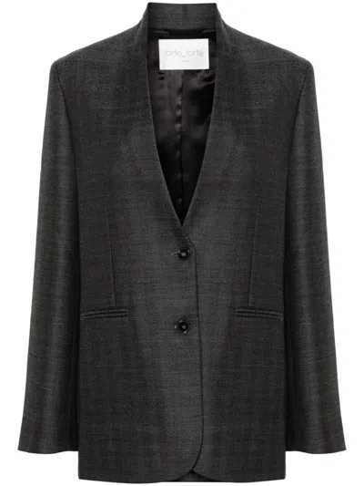 FORTE FORTE SINGLE-BREASTED WOOL BLAZER