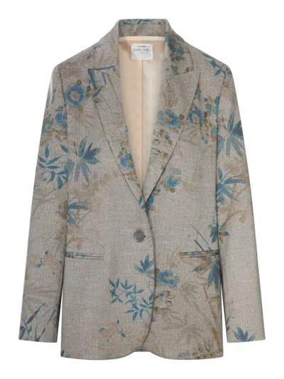 Forte Forte Single-breasted Floral Print Blazer In Nude