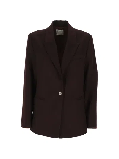 Forte Forte Single-breasted Peaked-lapel Blazer In Brown
