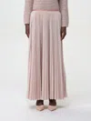 Forte Forte Pleated Houndstooth-print Midi Skirt In Pink