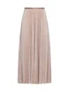 Forte Forte Pleated Houndstooth-print Midi Skirt In Pink