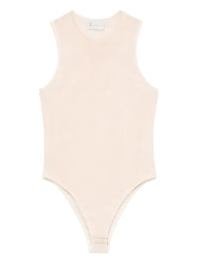 Forte Forte Transparent Tulle Bodysuit In Brown