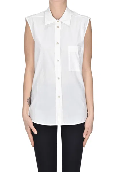 Forte Forte Sleeveless Cotton Shirt In Ivory