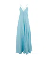 Forte Forte Light Blue Sleeveless Long Dress With Criss-crossed Spaghetti Straps And Rear Button Closure