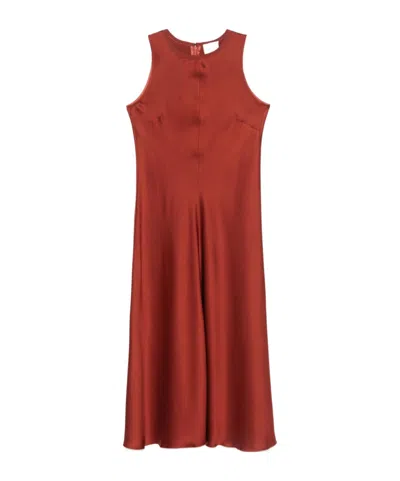 Forte Forte Sleeveless Flared Maxi Dress In Red