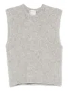 Forte Forte Cropped Sleeveless Top Ribbed Hem In Gray