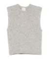 Forte Forte Cropped Sleeveless Top Ribbed Hem In White
