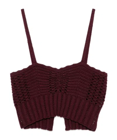 Forte Forte Sleeveless Knit Top In Burgundy