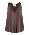 Forte Forte V-neck Silk Blouse In Red