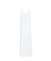 Forte Forte Cotton Denim Midi Dress With Frayed Edge In White