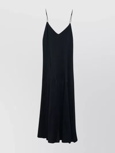 FORTE FORTE SLIPDRESS MIDI SATIN V-NECK FLARED