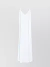 Forte Forte Cotton Denim Midi Dress With Frayed Edge