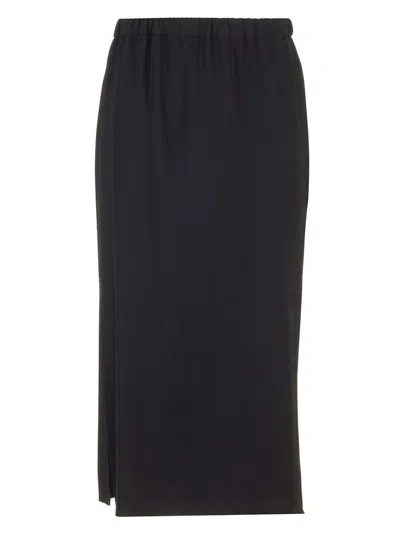 Forte Forte Stretch Cady Midi Skirt In Black