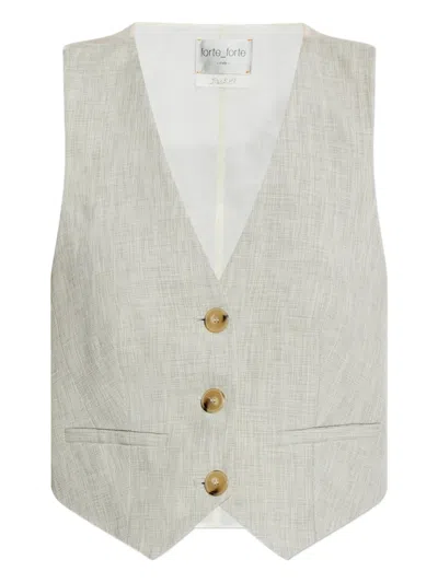 FORTE FORTE SLUB-TEXTURED WAISTCOAT