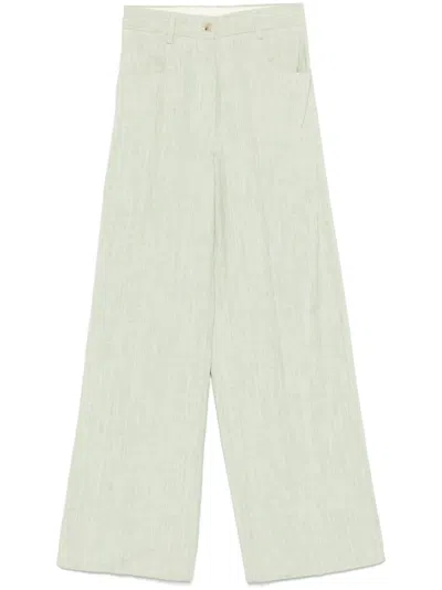 Forte Forte Slub Trousers In Green