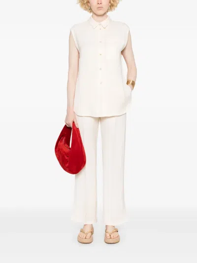 Forte Forte Slubbed Trousers In Neutrals